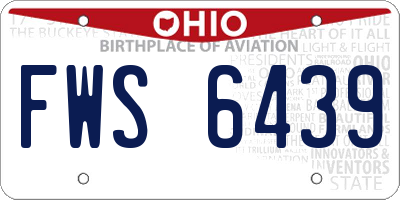 OH license plate FWS6439