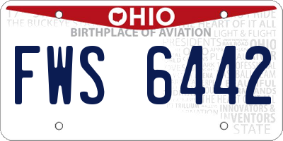 OH license plate FWS6442