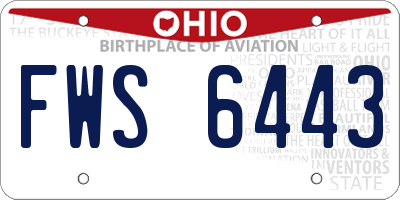 OH license plate FWS6443