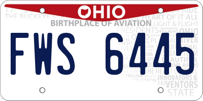 OH license plate FWS6445