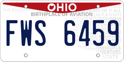 OH license plate FWS6459
