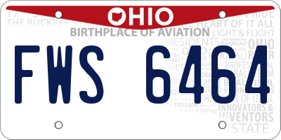 OH license plate FWS6464