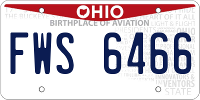 OH license plate FWS6466