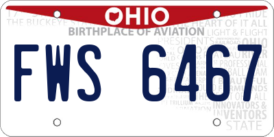 OH license plate FWS6467