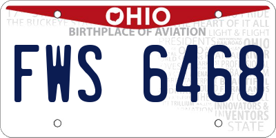 OH license plate FWS6468