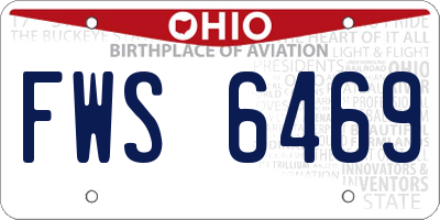 OH license plate FWS6469