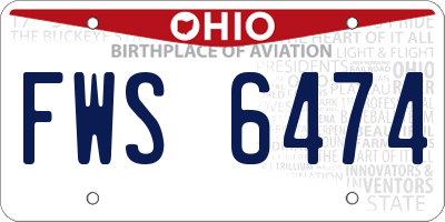 OH license plate FWS6474