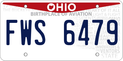 OH license plate FWS6479