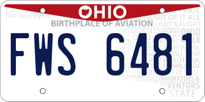 OH license plate FWS6481