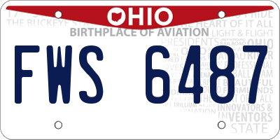 OH license plate FWS6487