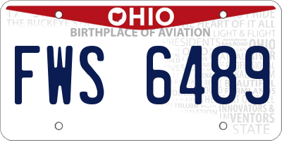 OH license plate FWS6489