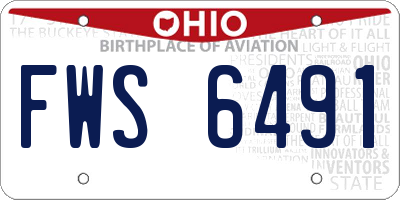 OH license plate FWS6491