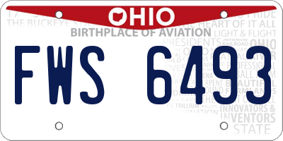 OH license plate FWS6493