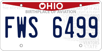 OH license plate FWS6499