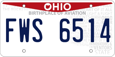 OH license plate FWS6514