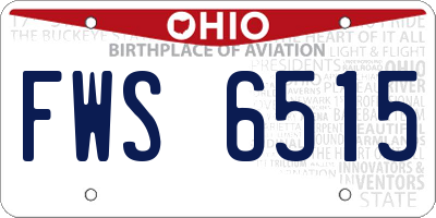 OH license plate FWS6515