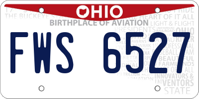 OH license plate FWS6527