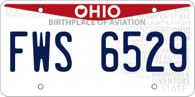 OH license plate FWS6529