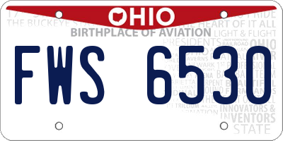 OH license plate FWS6530