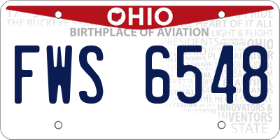 OH license plate FWS6548