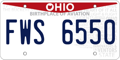 OH license plate FWS6550