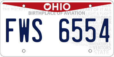 OH license plate FWS6554