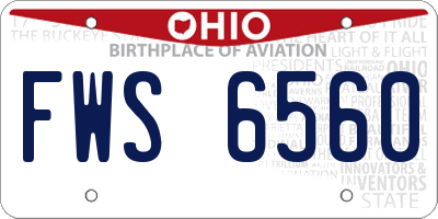 OH license plate FWS6560