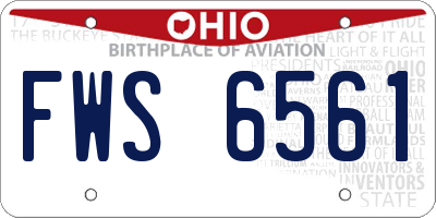 OH license plate FWS6561