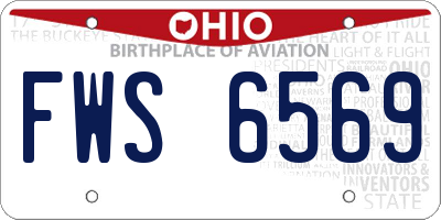 OH license plate FWS6569