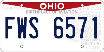 OH license plate FWS6571