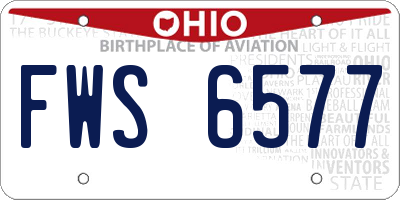 OH license plate FWS6577