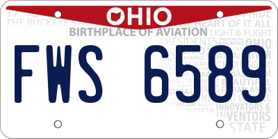 OH license plate FWS6589