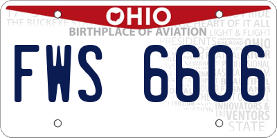OH license plate FWS6606