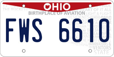 OH license plate FWS6610