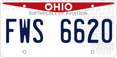 OH license plate FWS6620