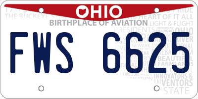 OH license plate FWS6625