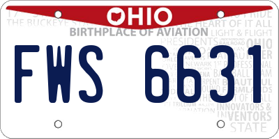 OH license plate FWS6631