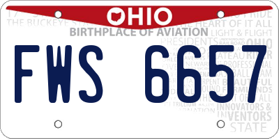 OH license plate FWS6657