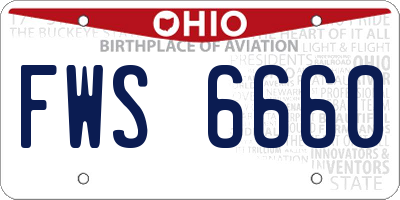 OH license plate FWS6660