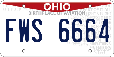 OH license plate FWS6664