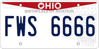 OH license plate FWS6666