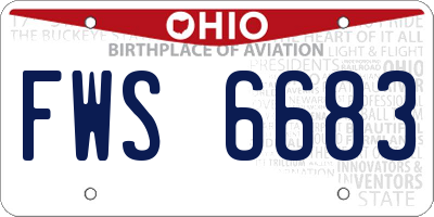 OH license plate FWS6683