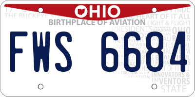 OH license plate FWS6684