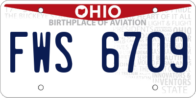 OH license plate FWS6709