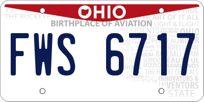 OH license plate FWS6717