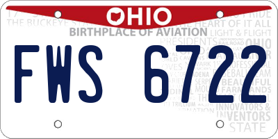 OH license plate FWS6722