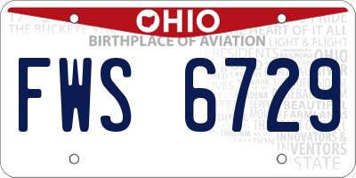 OH license plate FWS6729