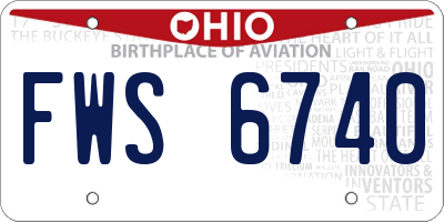 OH license plate FWS6740