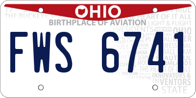 OH license plate FWS6741