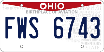 OH license plate FWS6743